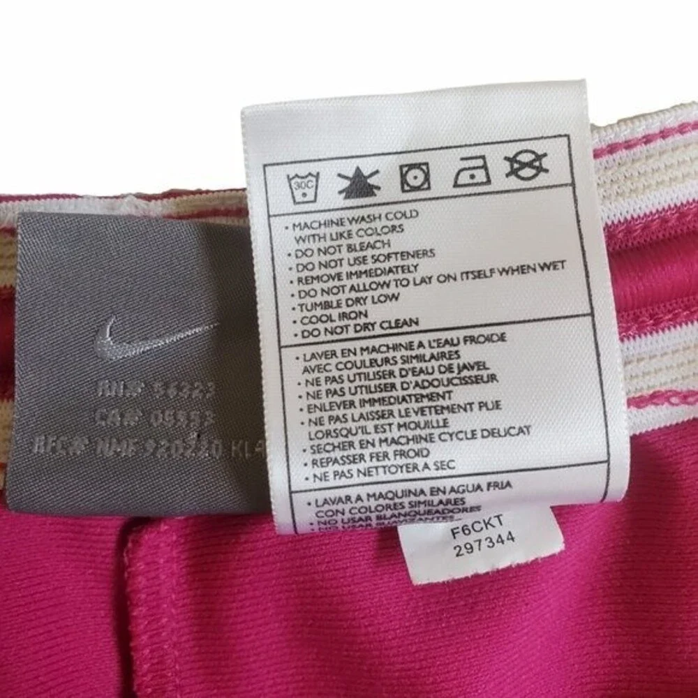 Nike Pink Black Stripe Drawstring Athletic Shorts sz XL